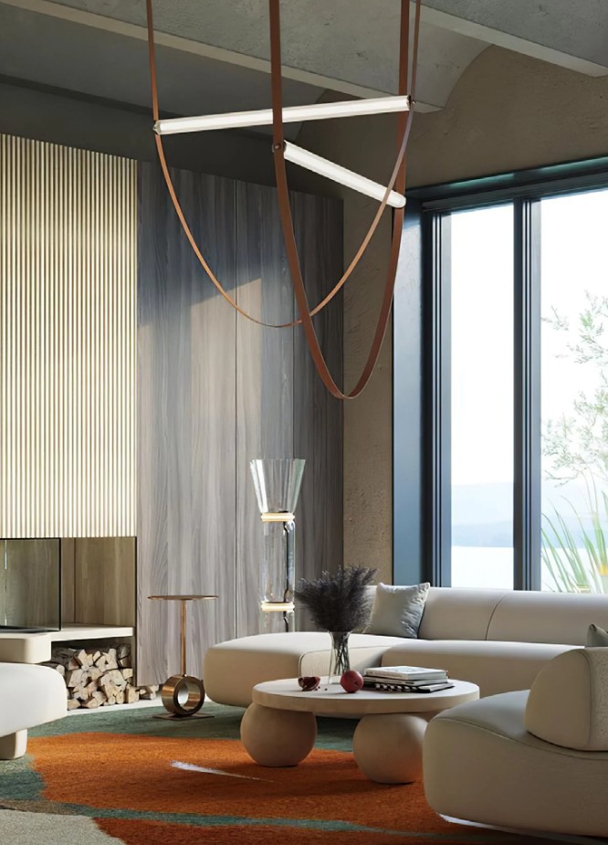 Leather Linear Pendant